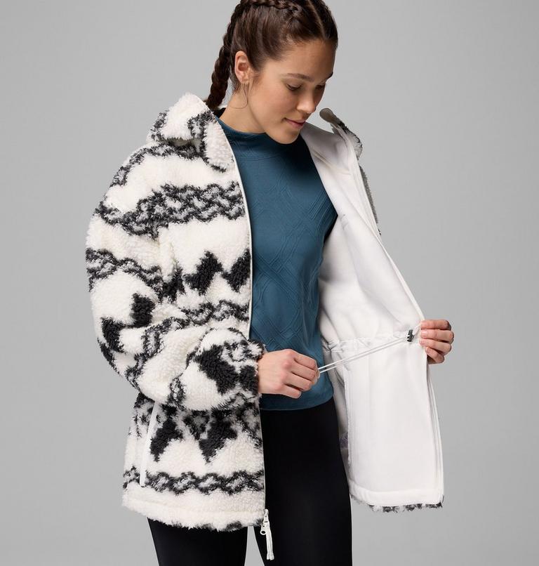 Chaqueta de forro polar con capucha Rare Escape para mujer, Color: Shark Knit Knot Tonal, image 6
