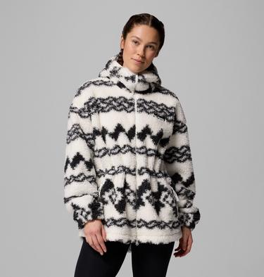 Women's Rare Escape Hooded Fleece Jacket, Color: Shark Knit Knot Tonal, image 3