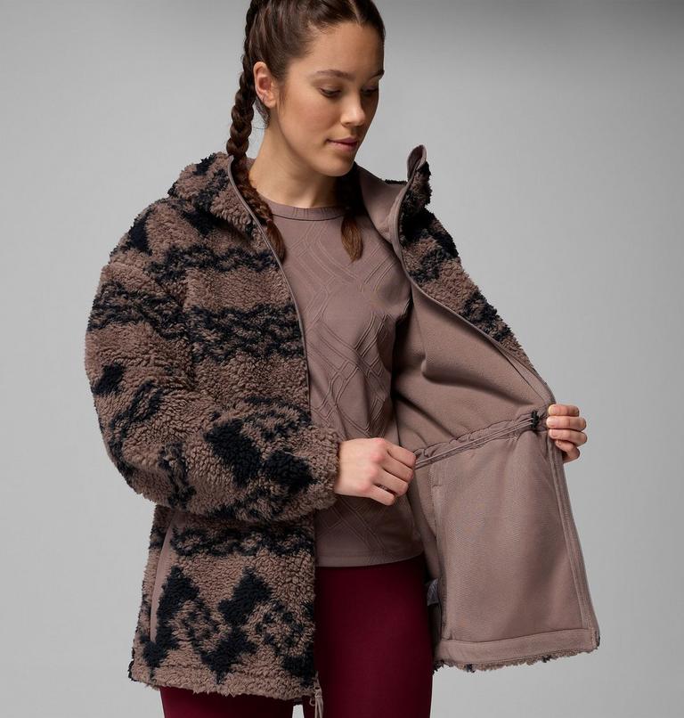 Women's Rare Escape Hooded Fleece Jacket, Color: Iron Knit Knot Tonal, image 6