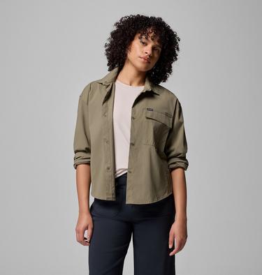 Women's Granite Point Woven Long Sleeve Shirt, Color: Stone Green, image 1
