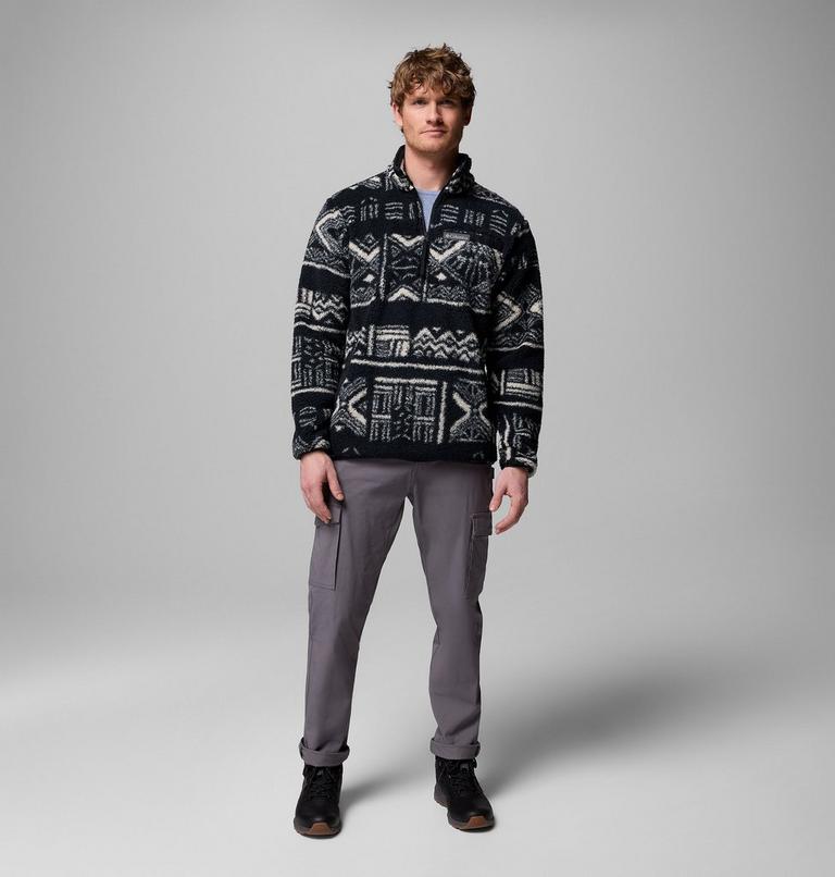 Men's Rugged Ridge Sherpa Half Zip Fleece, Color: Black Deschutes Days, image 2