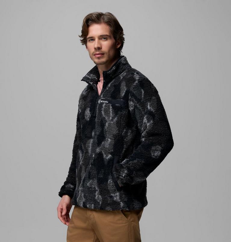 Men's Rugged Ridge Sherpa Half Zip Fleece, Color: Black Treebark, image 4
