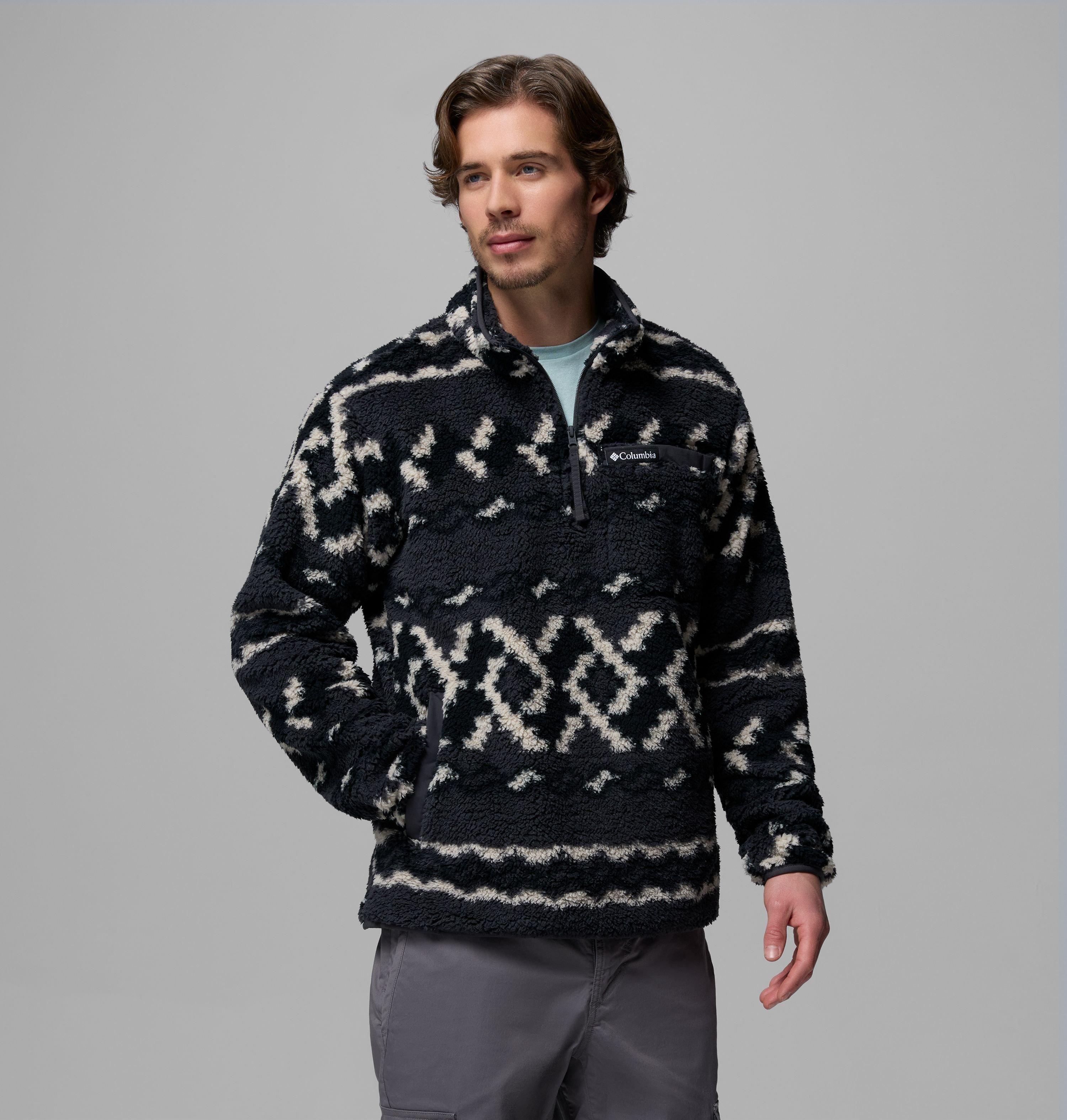Columbia Sportswear Men's Black Columbia - Rugged Ridge™ Sherpa Half Zip Fleece - Shark Knitknot Medium