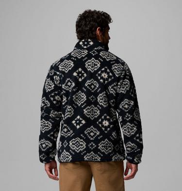 Men's Rugged Ridge Sherpa Half Zip Fleece, Color: Black Checked Out, Black, image 3