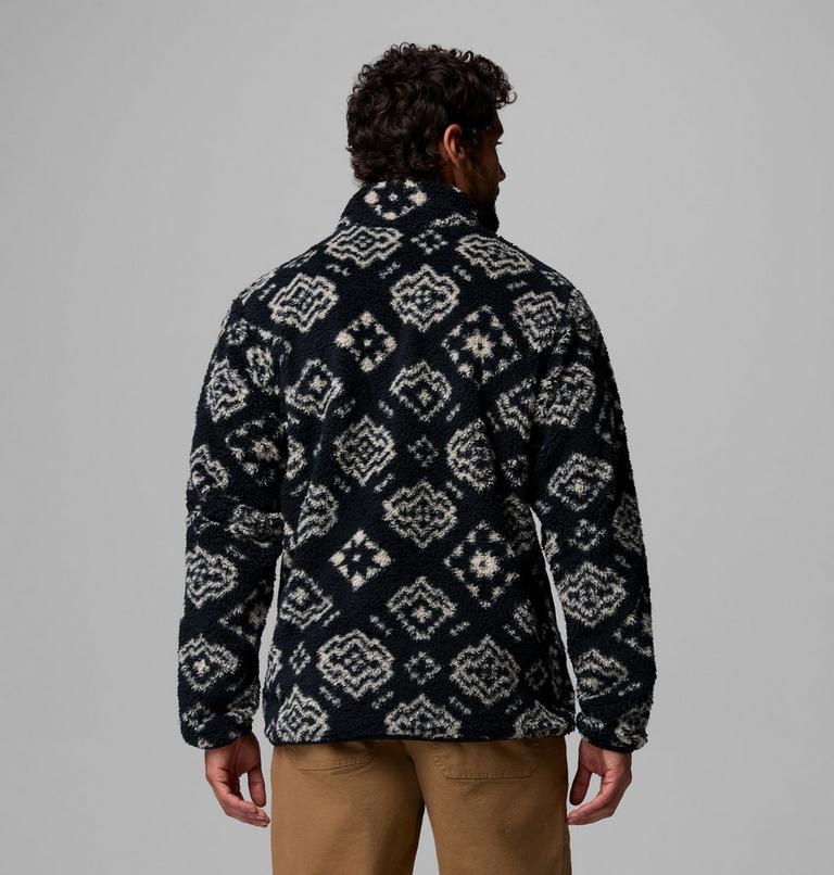 Men's Rugged Ridge Sherpa Half Zip Fleece, Color: Black Checked Out, Black, image 3