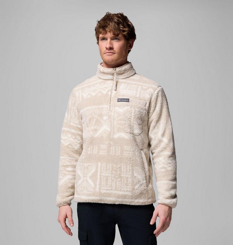 Forro polar sherpa con media cremallera Rugged Ridge para hombre, Color: Dark Stone Deschutes Days, image 1