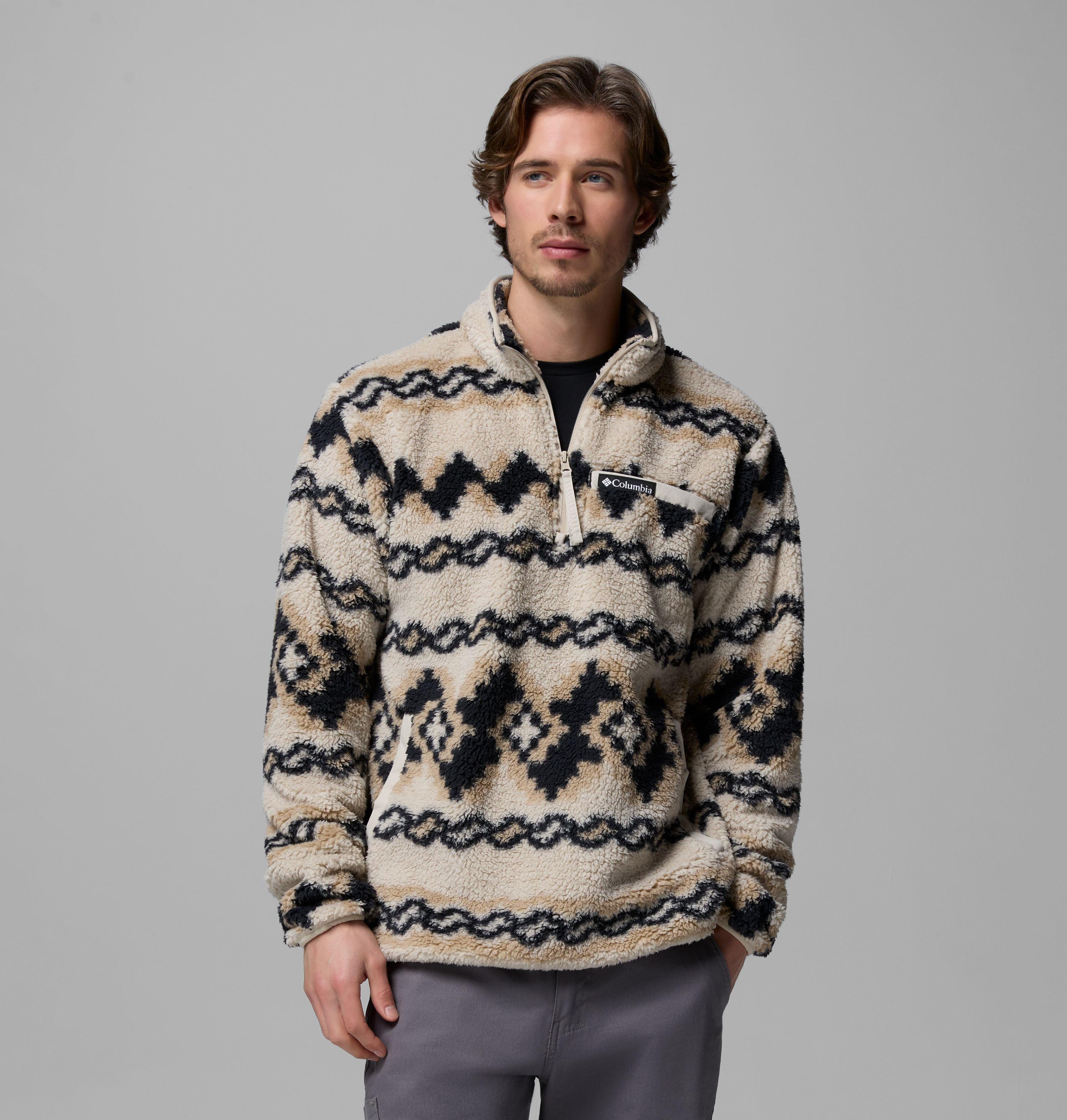 Columbia Sportswear Men's Brown Columbia - Rugged Ridge™ Sherpa Half Zip Fleece - Dark Stone Knitknot Small