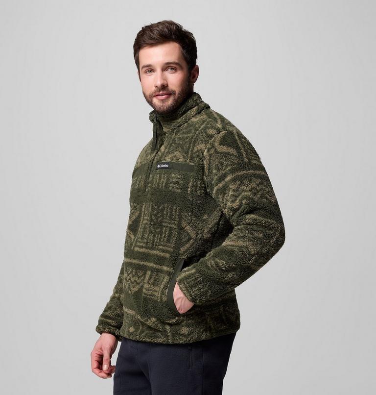 Forro polar sherpa con media cremallera Rugged Ridge para hombre, Color: Greenscape Deschutes Days, image 4