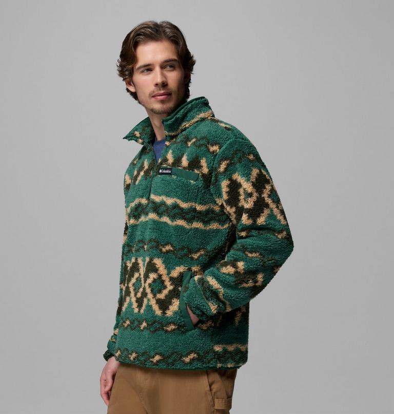 Men's Rugged Ridge Sherpa Half Zip Fleece, Color: Rain Forest Knitknot, image 4