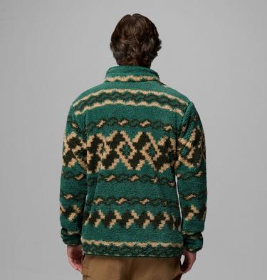 Men's Rugged Ridge Sherpa Half Zip Fleece, Color: Rain Forest Knitknot, image 15