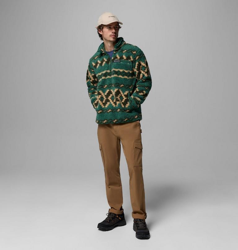 Men's Rugged Ridge Sherpa Half Zip Fleece, Color: Rain Forest Knitknot, image 2