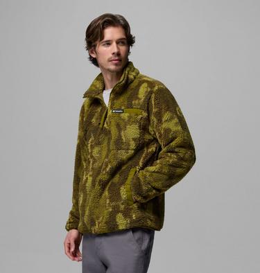 Men's Rugged Ridge Sherpa Half Zip Fleece, Color: Mossy Green Treebark, image 8