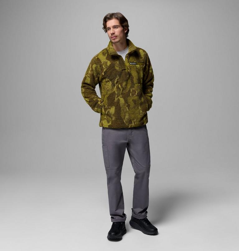 Men's Rugged Ridge Sherpa Half Zip Fleece, Color: Mossy Green Treebark, image 2