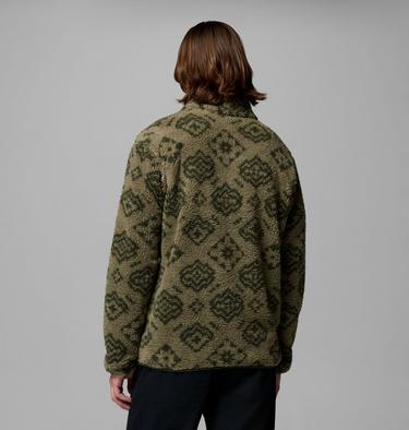 Men's Rugged Ridge Sherpa Half Zip Fleece, Color: Stone Green Checked Out, Greenscape, image 51