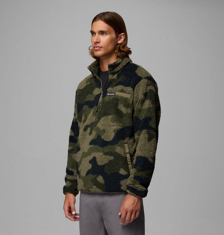 Men's Rugged Ridge Sherpa Half Zip Fleece, Color: Stone Green Mod Camo, image 4