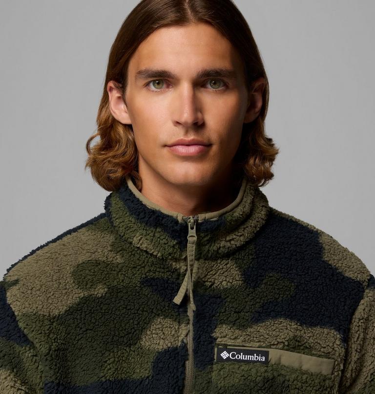 Men's Rugged Ridge Sherpa Half Zip Fleece, Color: Stone Green Mod Camo, image 5