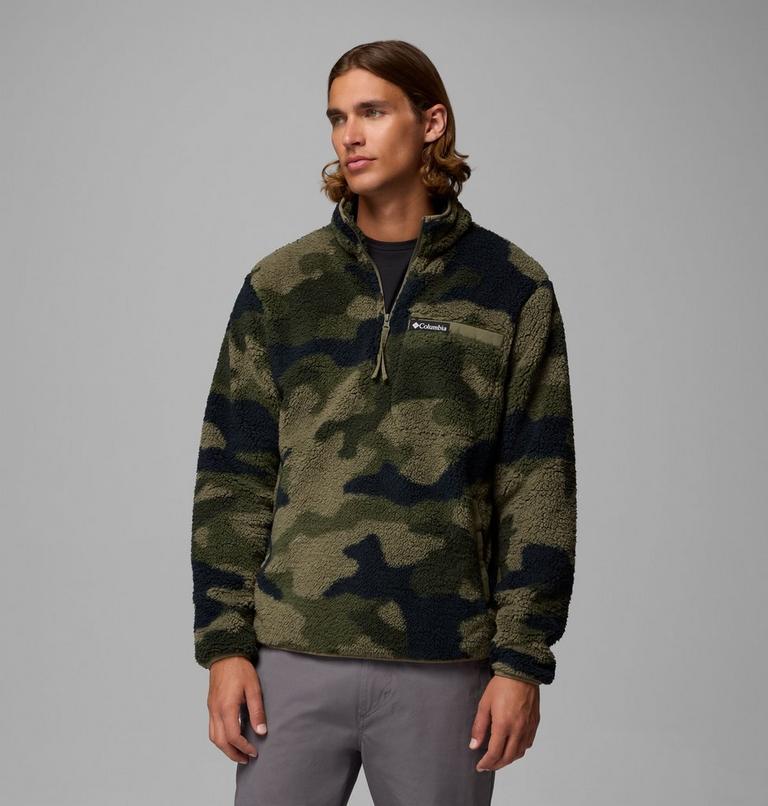 Men's Rugged Ridge Sherpa Half Zip Fleece, Color: Stone Green Mod Camo, image 1