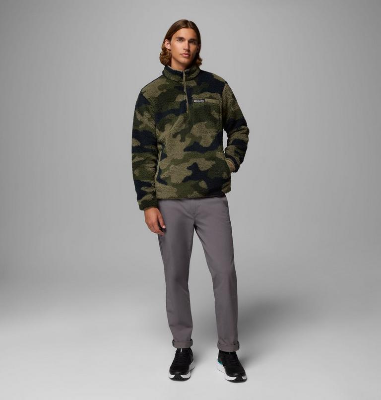 Men's Rugged Ridge Sherpa Half Zip Fleece, Color: Stone Green Mod Camo, image 2