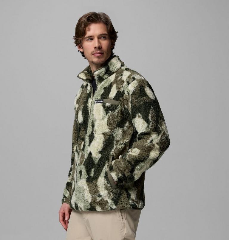 Men's Rugged Ridge Sherpa Half Zip Fleece, Color: Stone Green Treebark, image 4