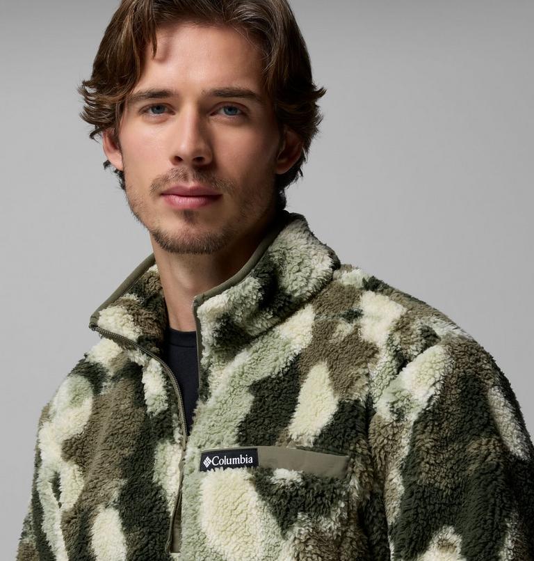 Men's Rugged Ridge Sherpa Half Zip Fleece, Color: Stone Green Treebark, image 5