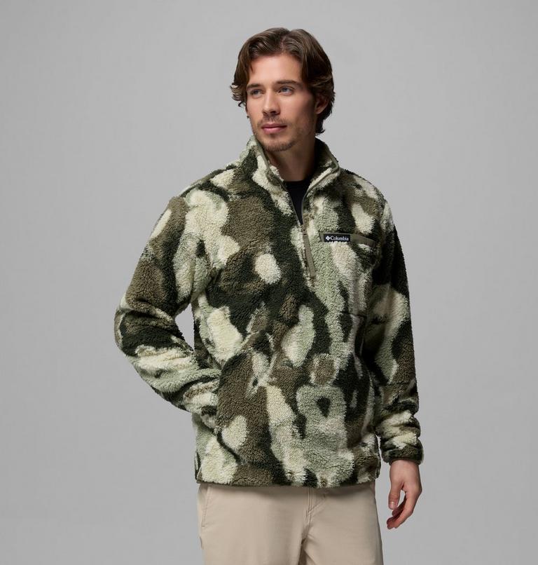 Men's Rugged Ridge Sherpa Half Zip Fleece, Color: Stone Green Treebark, image 1