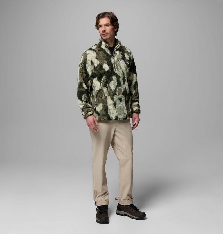 Men's Rugged Ridge Sherpa Half Zip Fleece, Color: Stone Green Treebark, image 2
