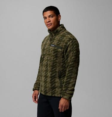 Men's Rugged Ridge Sherpa Half Zip Fleece, Color: Stone Green Twills, Greenscape, image 32