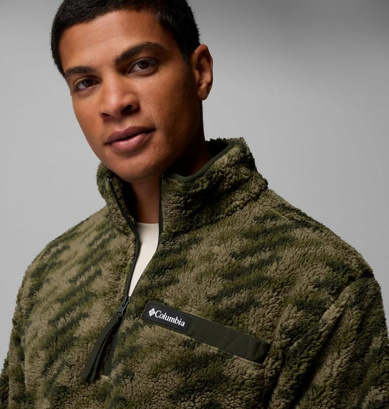 Men's Rugged Ridge Sherpa Half Zip Fleece, Color: Stone Green Twills, Greenscape, image 5