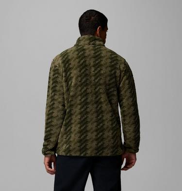 Men's Rugged Ridge Sherpa Half Zip Fleece, Color: Stone Green Twills, Greenscape, image 31