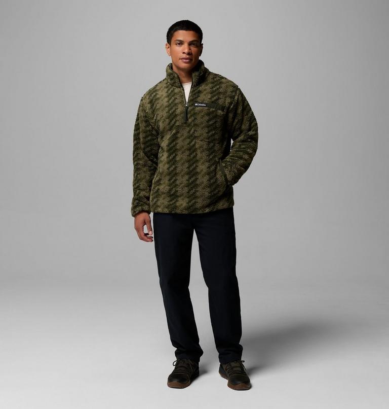 Men's Rugged Ridge Sherpa Half Zip Fleece, Color: Stone Green Twills, Greenscape, image 2