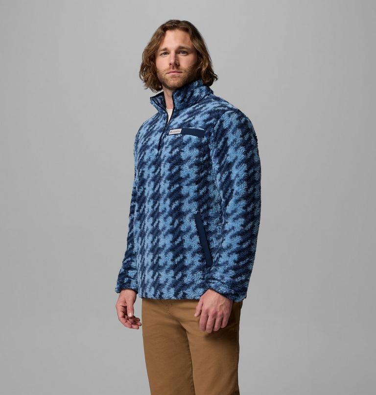 Men's Rugged Ridge Sherpa Half Zip Fleece, Color: Rainy Day Twills, Collegiate Navy, image 4