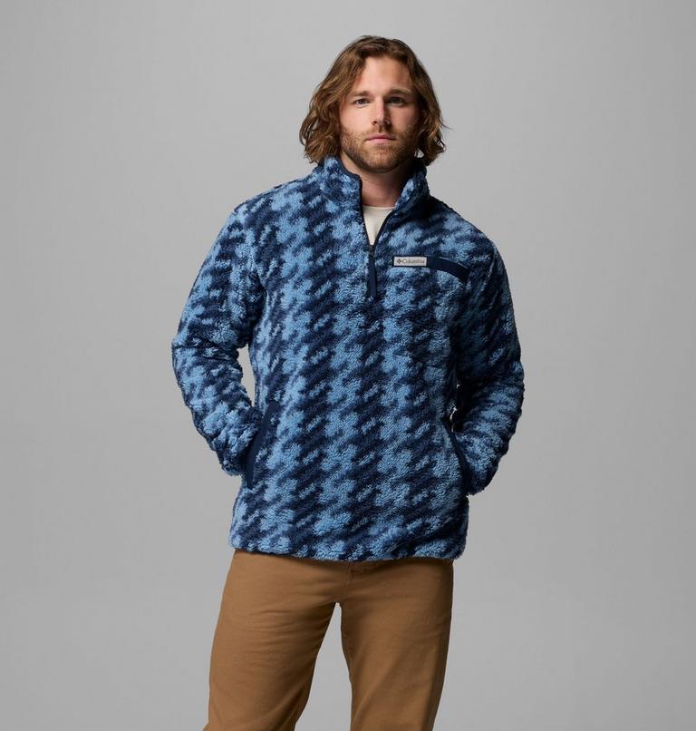 Men's Rugged Ridge Sherpa Half Zip Fleece, Color: Rainy Day Twills, Collegiate Navy, image 1