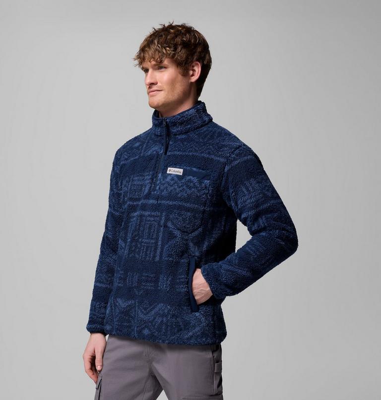 Men's Rugged Ridge Sherpa Half Zip Fleece, Color: Coll Navy Deschutes Days, image 4
