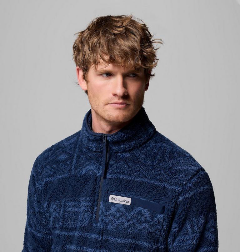 Men's Rugged Ridge Sherpa Half Zip Fleece, Color: Coll Navy Deschutes Days, image 5