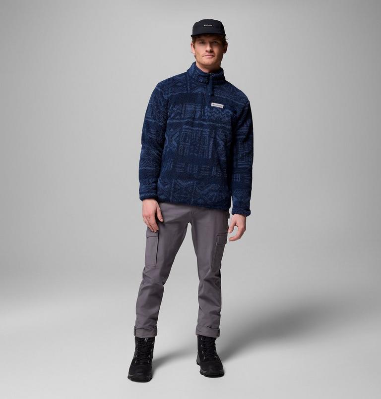 Men's Rugged Ridge Sherpa Half Zip Fleece, Color: Coll Navy Deschutes Days, image 2