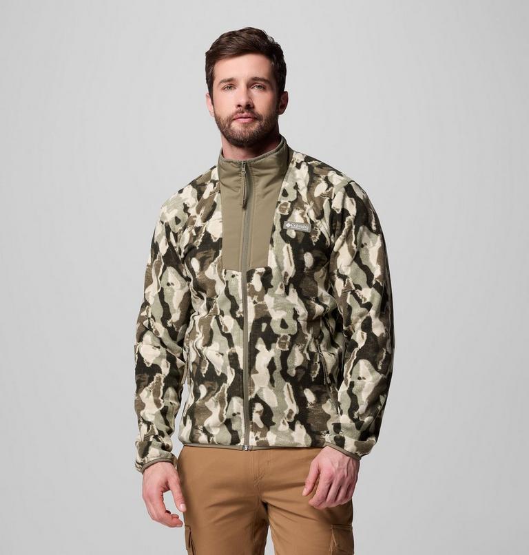 Chaqueta de forro polar con estampado Sequoia Grove para hombre, Color: Stone Green Treebark, image 1