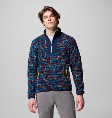 Men's Sequoia Grove Printed Full Zip Jacket, Color: Collegiate Navy Horizons, image 13