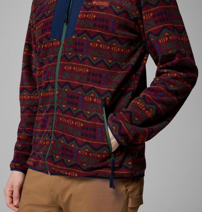 Chaqueta de forro polar con estampado Sequoia Grove para hombre, Color: Rich Wine Horizons, image 6
