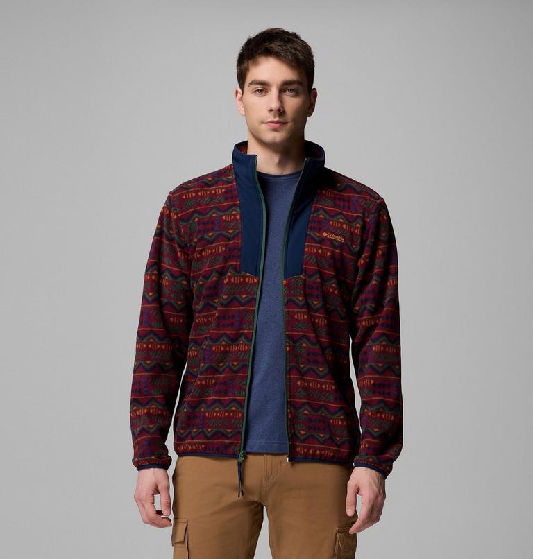 Chaqueta de forro polar con estampado Sequoia Grove para hombre, Color: Rich Wine Horizons, image 7