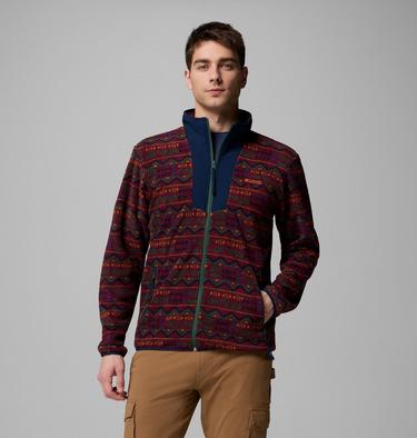 Men's Sequoia Grove Printed Full Zip Jacket, Color: Rich Wine Horizons, image 3