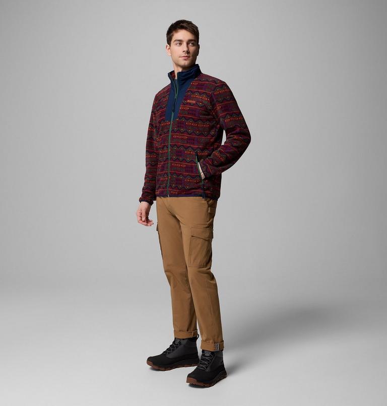 Chaqueta de forro polar con estampado Sequoia Grove para hombre, Color: Rich Wine Horizons, image 2