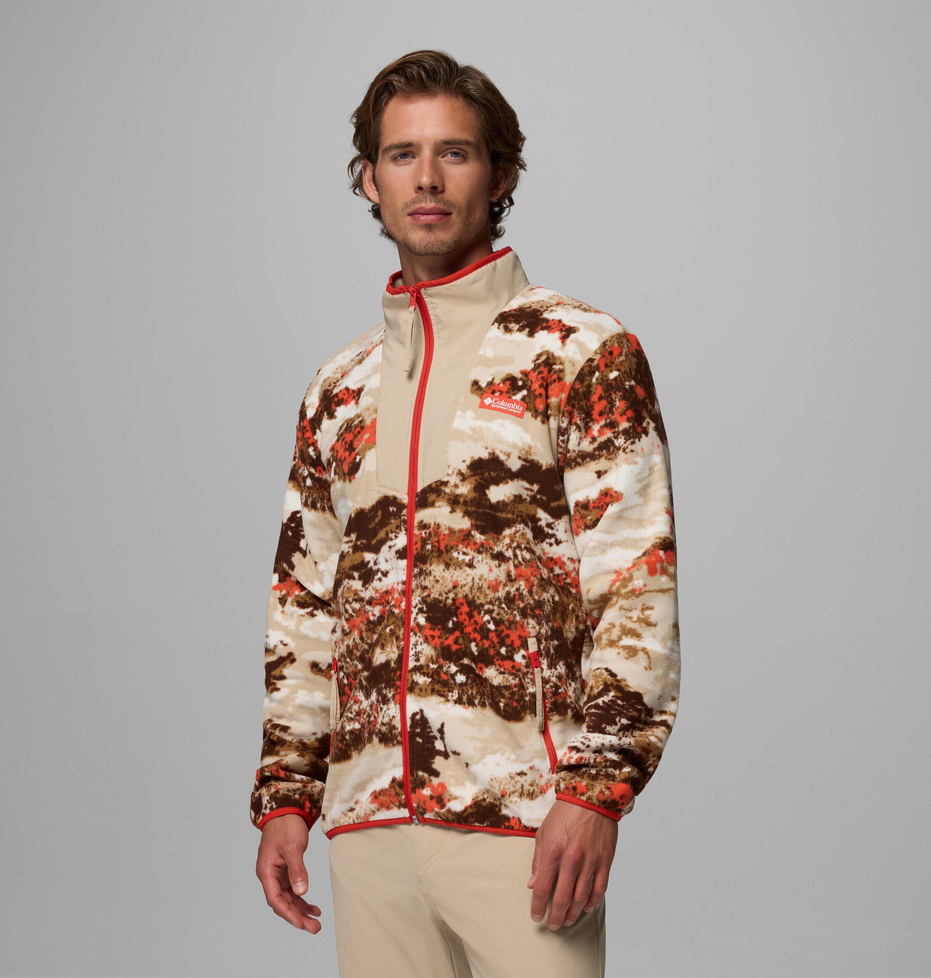 Columbia Sportswear Men's Red Columbia - Sequoia Grove™ Printed Fleece Jacket - Zing, Fieldaze Medium
