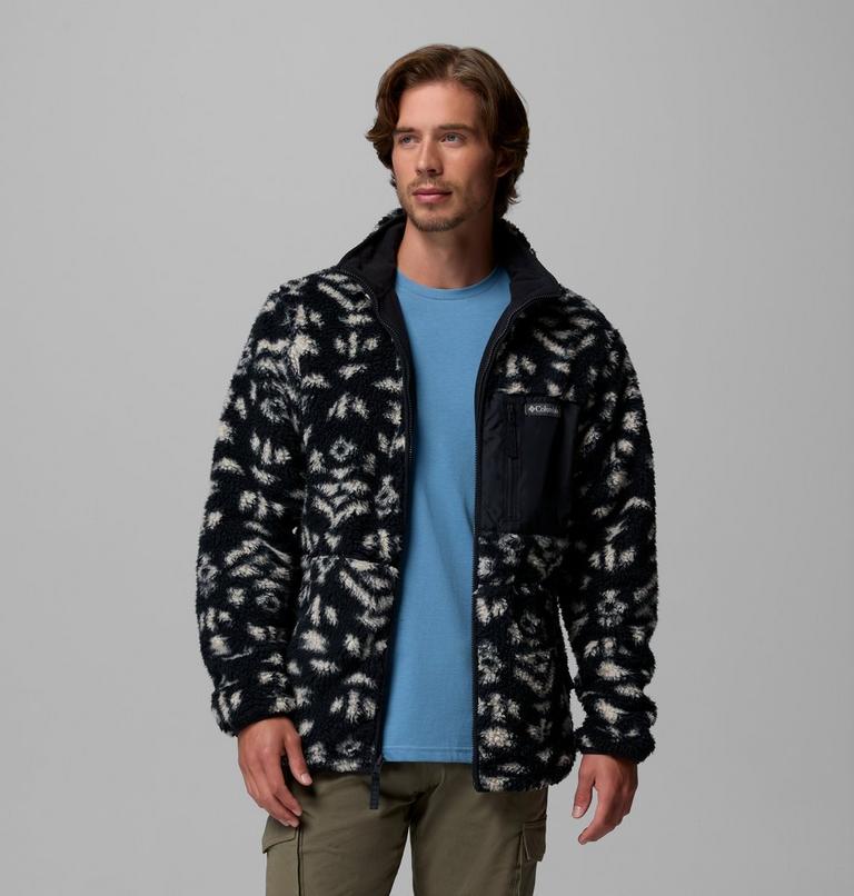Men's Winter Pass Reversible Sherpa Fleece Jacket, Color: Black Geostripe Tonal, Black, image 5