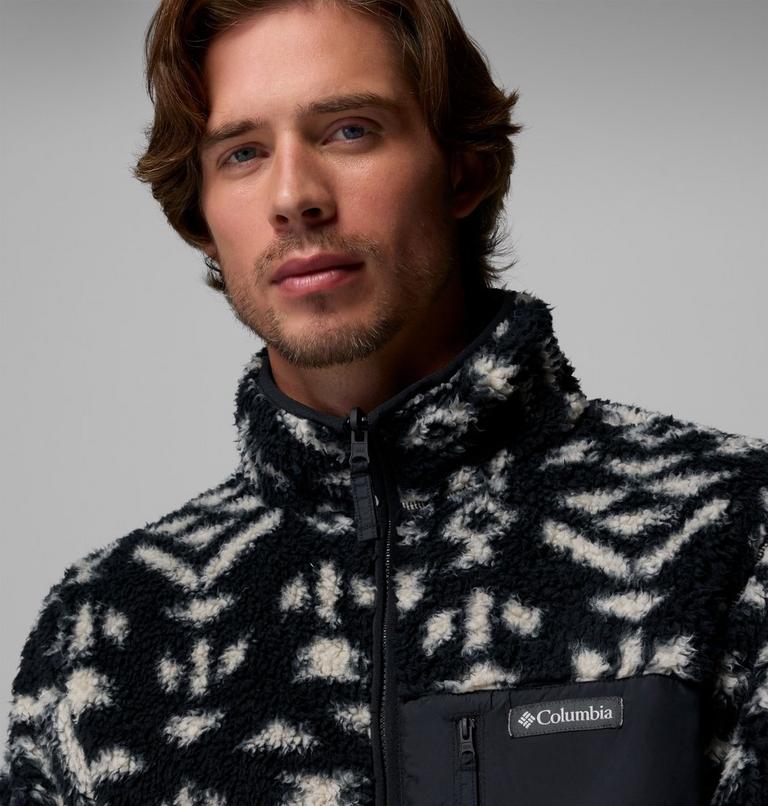 Men's Winter Pass Reversible Sherpa Fleece Jacket, Color: Black Geostripe Tonal, Black, image 6