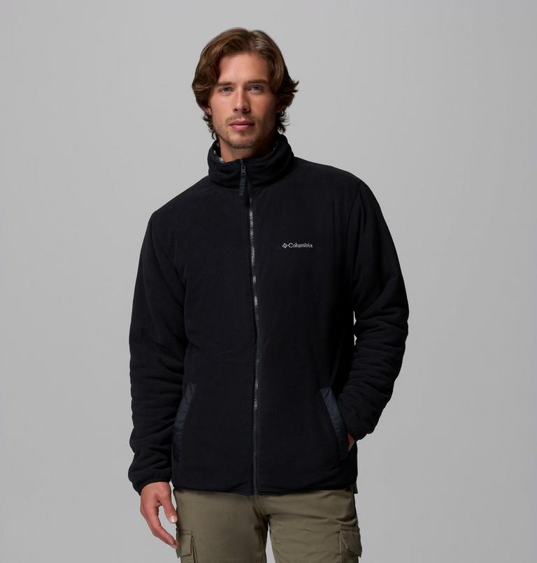 Men's Winter Pass Reversible Sherpa Fleece Jacket, Color: Black Geostripe Tonal, Black, image 7