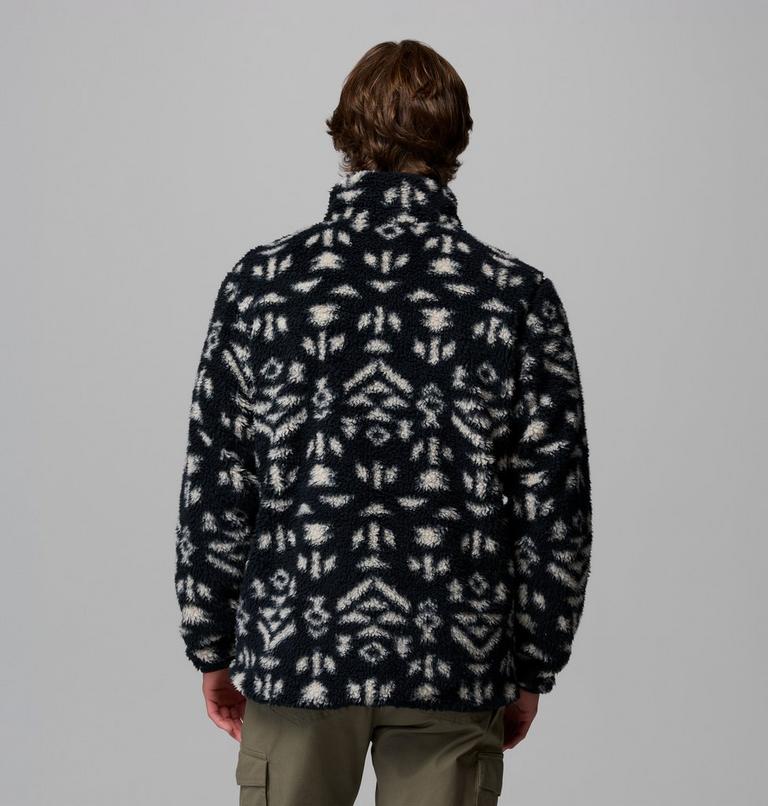 Men's Winter Pass Reversible Sherpa Fleece Jacket, Color: Black Geostripe Tonal, Black, image 3
