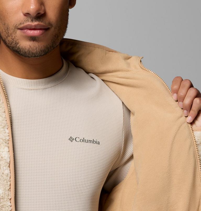 Men's Winter Pass Reversible Sherpa Fleece Jacket, Color: Canoe, Dark Stone, Peaked Tonal, image 6