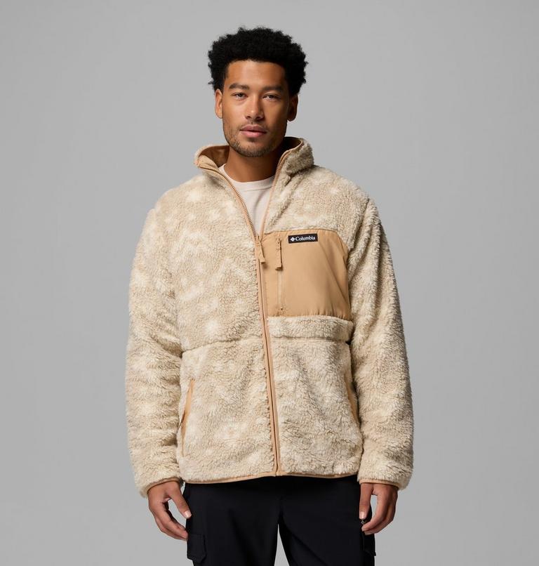 Men's Winter Pass Reversible Sherpa Fleece Jacket, Color: Canoe, Dark Stone, Peaked Tonal, image 1