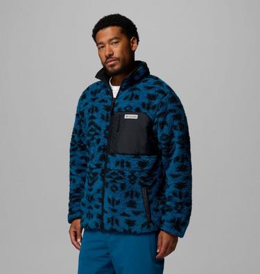 Men's Winter Pass Reversible Sherpa Fleece Jacket, Color: Phoenix Blue Geostripe Tonal, Phoenix Bl, image 4