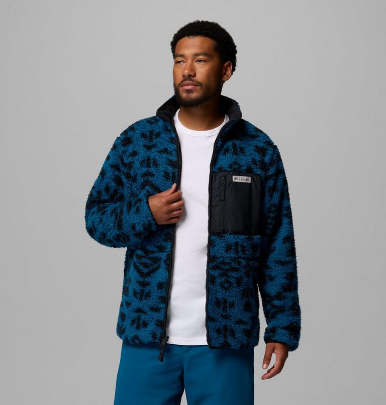 Men's Winter Pass Reversible Sherpa Fleece Jacket, Color: Phoenix Blue Geostripe Tonal, Phoenix Bl, image 5